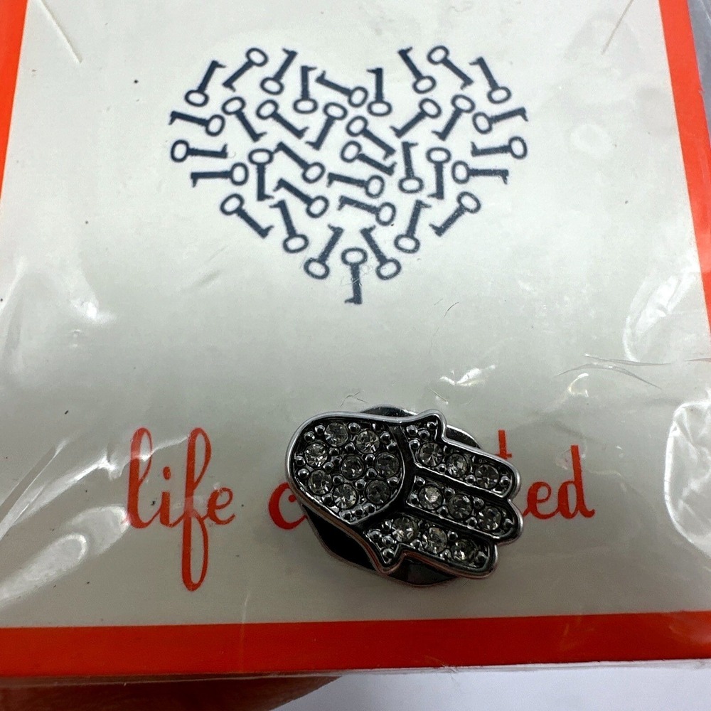 Life Charms Hamsa Hand‎ Charm Silver Rhinestone European Style Bead - Picture 4 of 5